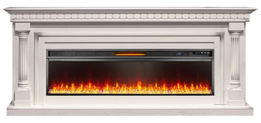 Линейный электрокамин Royal Flame Dallas 60 (cлоновая кость с патиной) с очагом Vision 60 LED