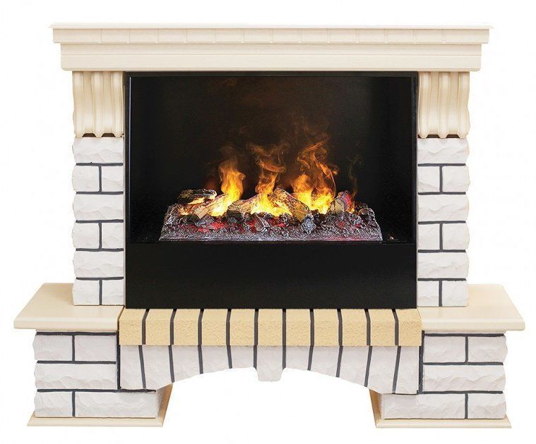 Электрокамин Real-Flame Country 26 WT-614 с очагом 3D CASSETTE 630 Black Panel