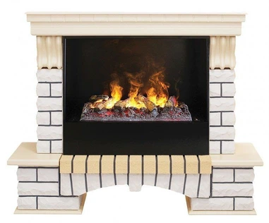 Электрокамин Real-Flame Country 26 WT-614 с очагом 3D CASSETTE 630 Black Panel