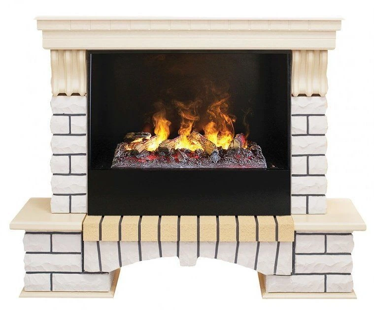 Электрокамин Real-Flame Country 26 WT-614 с очагом 3D CASSETTE 630 Black Panel