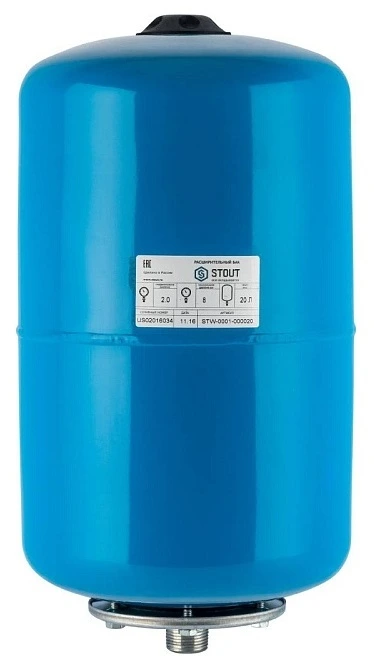 Гидроаккумуляторы STOUT 20л/8-10бар вертикальный (STW-0001-000020)