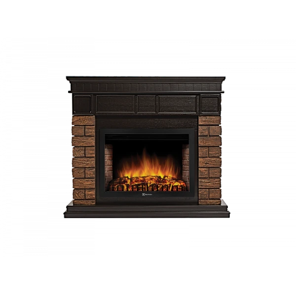 Электрокамин Electrolux EFP/P-3020LS с порталом Firelight Bricks WOOD 30 камень темный, шпон венге
