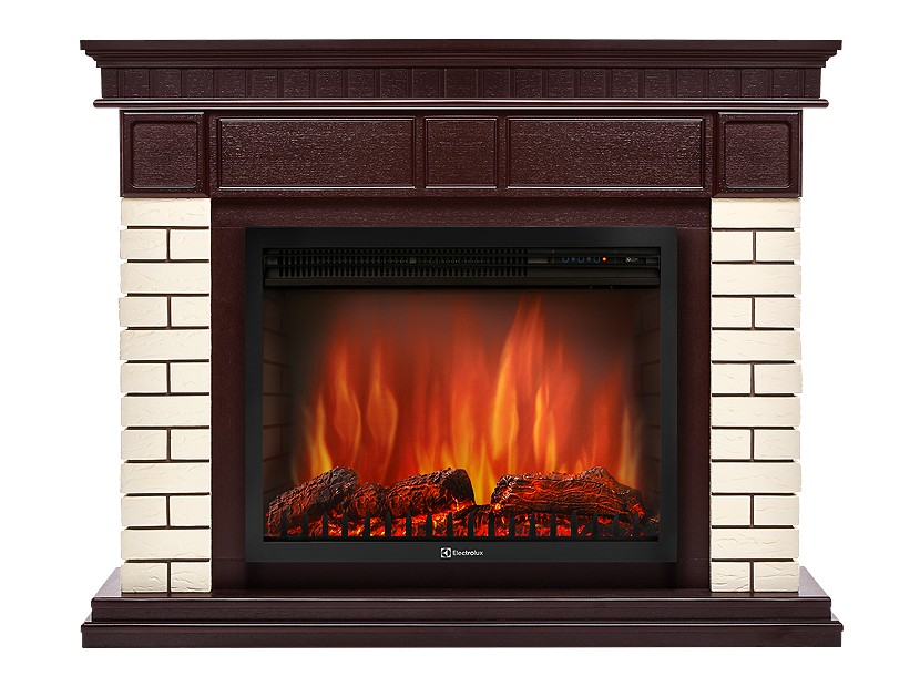 Электрокамин Electrolux EFP/P-3020LS с порталом Firelight Bricks 30 кирпич бежевый/тёмный дуб