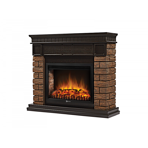Электрокамин Electrolux EFP/P-3020LS с порталом Firelight Bricks WOOD 30 камень темный, шпон венге фото#2