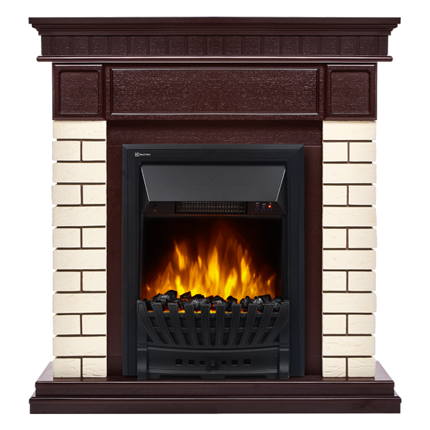 Электрокамин Electrolux EFP/P-1020LS с порталом Firelight Bricks Classic кирпич бежевый/шпон тёмный дуб