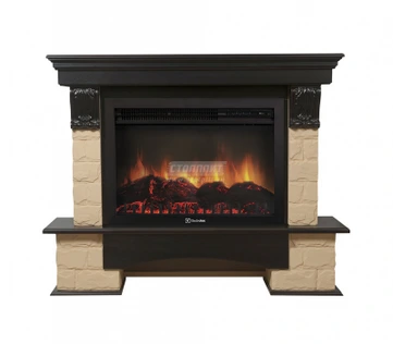 Электрокамин Electrolux EFP/P-3020LS с порталом Firelight Forte 30S камень бежевый, венге