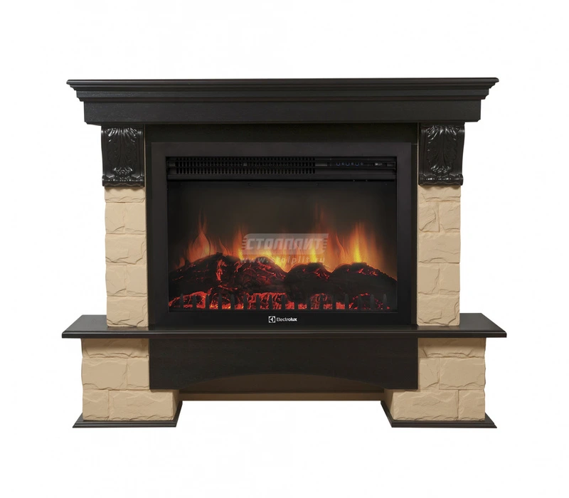 Электрокамин Electrolux EFP/P-3020LS с порталом Firelight Forte 30S камень бежевый, венге