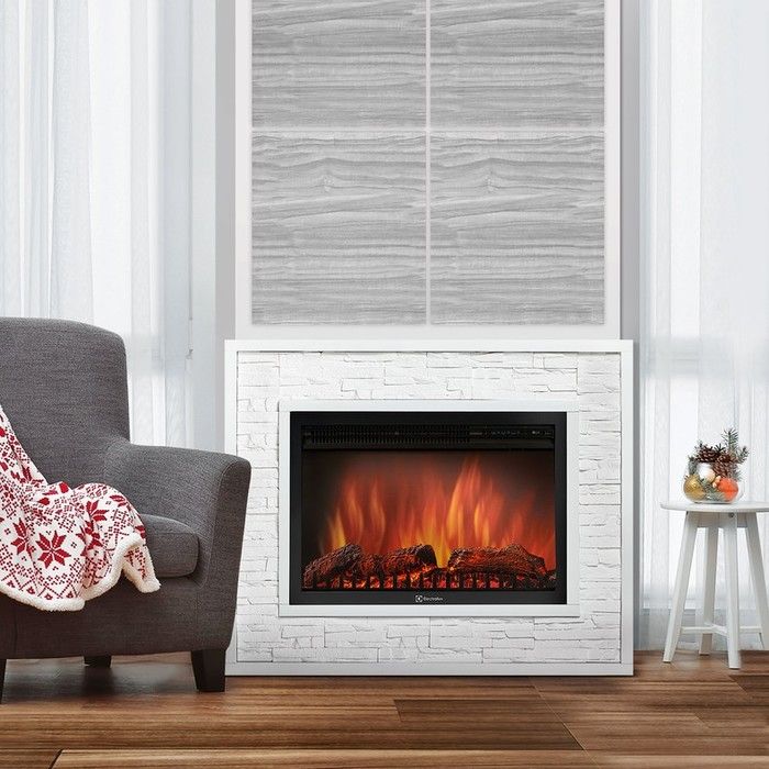 Электрокамин Electrolux EFP/P-3020LS с порталом Firelight Loft 30 камень белый, белая эмаль фото#3
