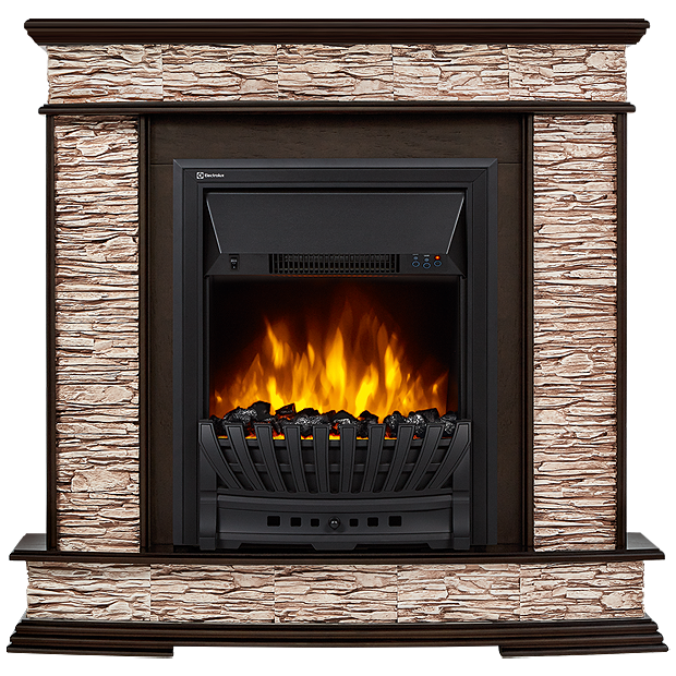 Электрокамин Electrolux EFP/P-1020LS с порталом Firelight Scala Classic сланец скалистый бурый, тёмный дуб