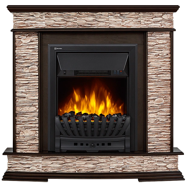 Электрокамин Electrolux EFP/P-1020LS с порталом Firelight Scala Classic сланец скалистый бурый, тёмный дуб