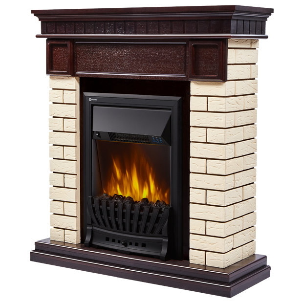 Электрокамин Electrolux EFP/P-1020LS с порталом Firelight Bricks Classic кирпич бежевый/шпон тёмный дуб фото#2