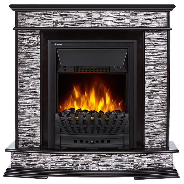 Электрокамин Electrolux EFP/P-1020LS с порталом Firelight Scala Classic сланец скалистый серый, шпон венге