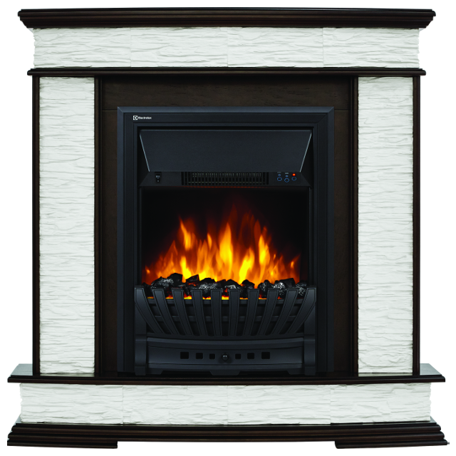 Электрокамин Electrolux EFP/P-1020LS с порталом Firelight Scala Classic сланец скалистый белый, шпон белый дуб