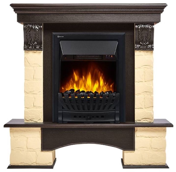 Электрокамин Electrolux EFP/P-1020LS с порталом Firelight Forte Classic камень бежевый, венге