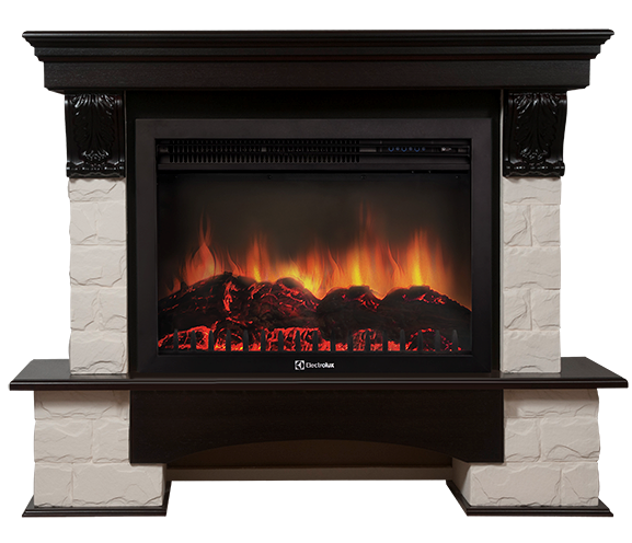Электрокамин Electrolux EFP/P-3020LS с порталом Firelight Forte 30S камень белый, венге