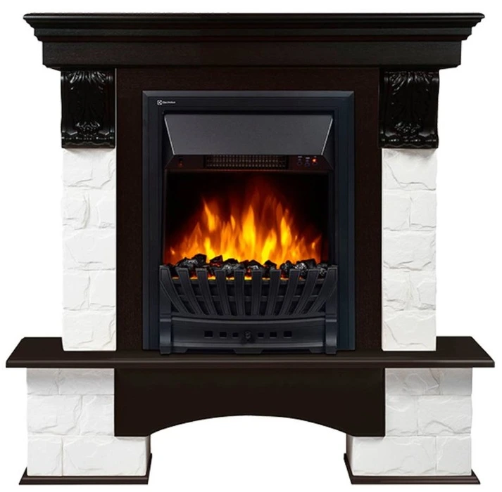 Электрокамин Electrolux EFP/P-1020LS с порталом Firelight Forte Classic камень белый, венге
