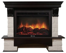 Электрокамин Electrolux EFP/P-3020LS с порталом Firelight Forte 30S камень белый, темный дуб