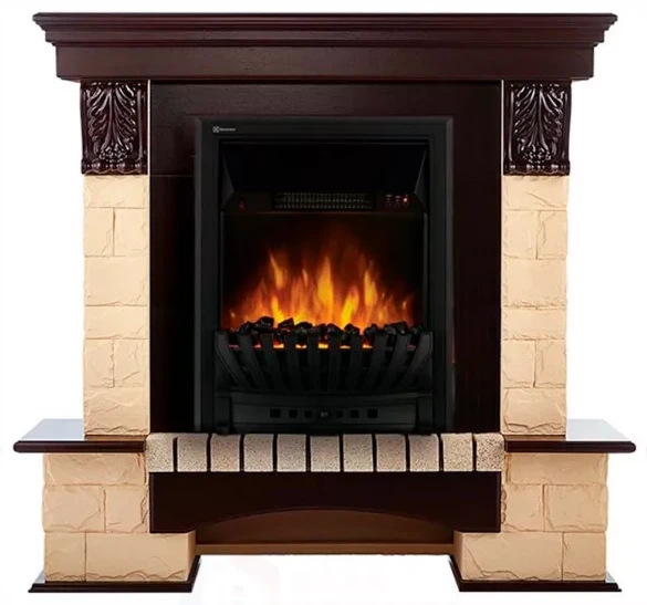 Электрокамин Electrolux EFP/P-1020LS с порталом Firelight Forte Classic камень бежевый, темный дуб