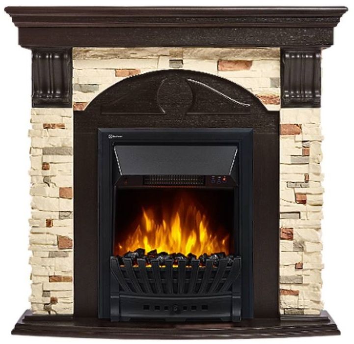 Электрокамин Electrolux EFP/P-1020LS с порталом Firelight Torre Classic камень сланец натуральный, венге