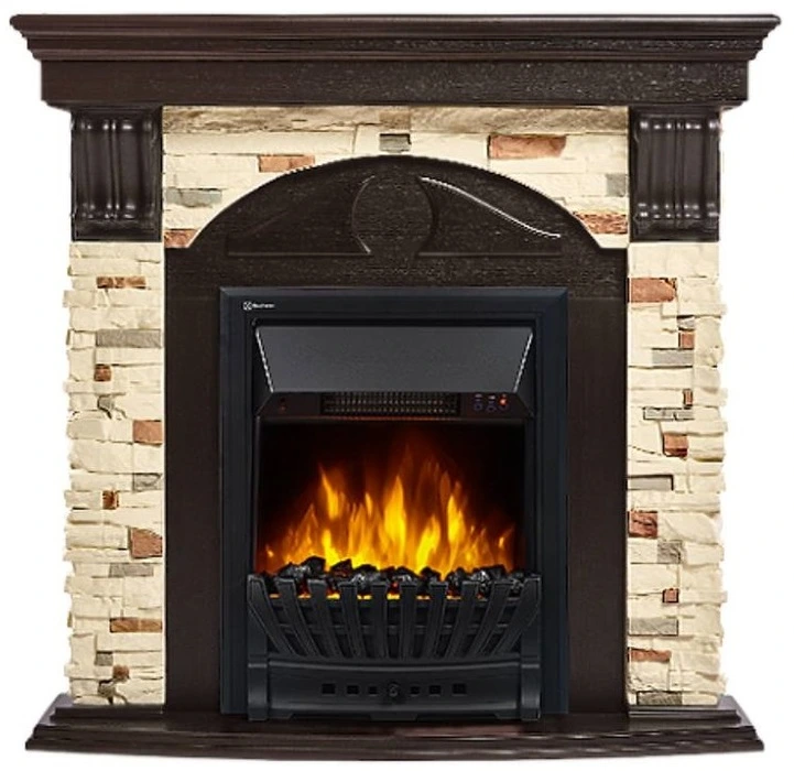 Электрокамин Electrolux EFP/P-1020LS с порталом Firelight Torre Classic камень сланец натуральный, венге