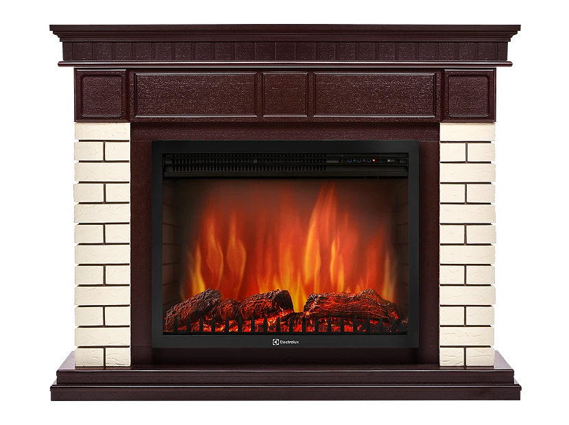 Электрокамин Electrolux EFP/P-3320RLS с порталом Firelight Bricks 30 кирпич бежевый/тёмный дуб
