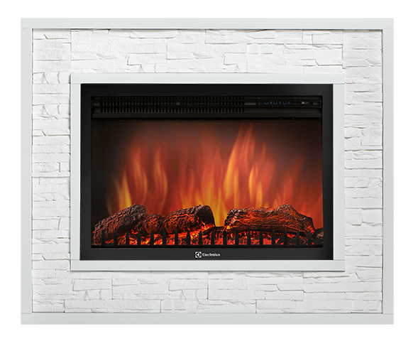 Электрокамин Electrolux EFP/P-3320RLS с порталом Firelight Loft 30 камень белый, белая эмаль