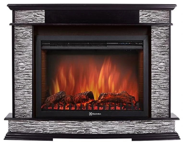 Электрокамин Electrolux EFP/P-3320RLS с порталом Firelight Scala 30 сланец скалистый серый, шпон венге