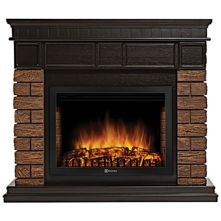 Электрокамин Electrolux EFP/P-2520LS с порталом Firelight Bricks WOOD 25 камень темный, шпон венге