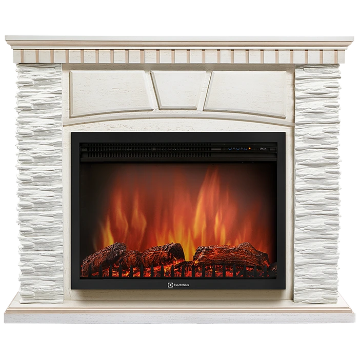 Электрокамин Electrolux EFP/P-2520LS с порталом Firelight Porto 25 U сланец белый/белёный дуб
