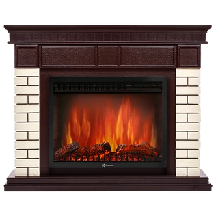 Электрокамин Electrolux EFP/P-2520LS с порталом Firelight Bricks 25 камень бежевый, темный дуб
