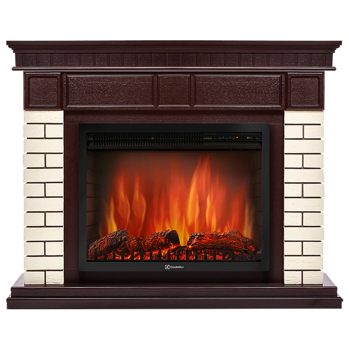 Электрокамин Electrolux EFP/P-2520LS с порталом Firelight Bricks 25 камень бежевый, темный дуб