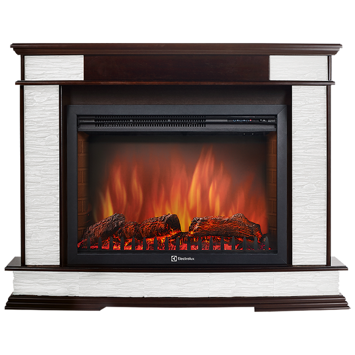 Электрокамин Electrolux EFP/P-2520LS с порталом Firelight Scala 25 сланец скалистый белый, тёмный дуб