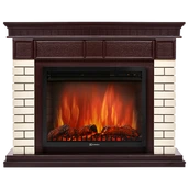 Электрокамин Electrolux EFP/P-2720RLS с порталом Firelight Bricks 25 камень бежевый, темный дуб