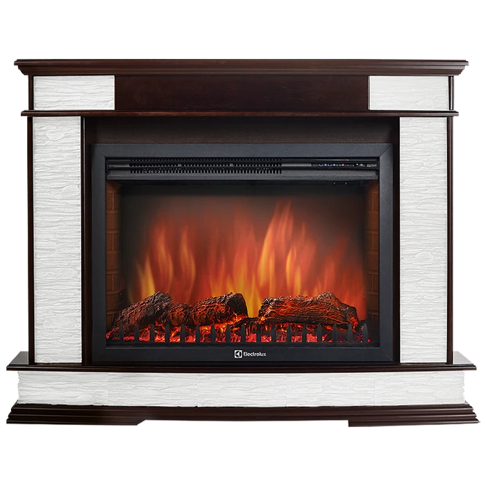 Электрокамин Electrolux EFP/P-2720RLS с порталом Firelight Scala 25 сланец скалистый белый, тёмный дуб