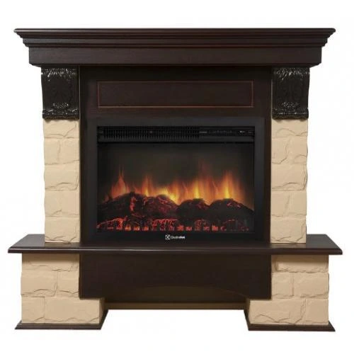 Электрокамин Electrolux EFP/P-3320RLS с порталом Firelight Forte 30S камень бежевый, темный дуб