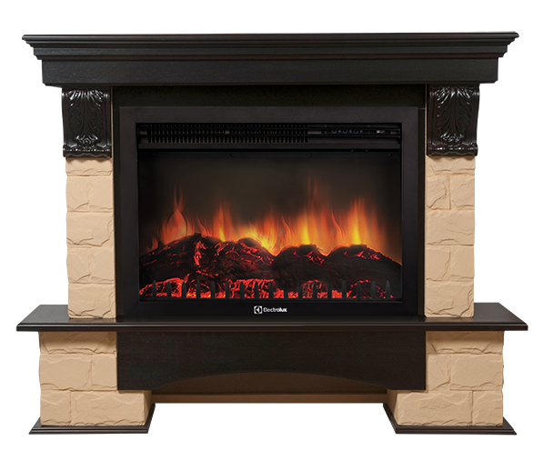 Электрокамин Electrolux EFP/P-3320RLS с порталом Firelight Forte 30S камень бежевый, венге