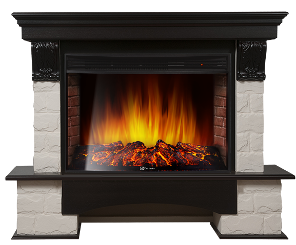 Электрокамин Electrolux EFP/P-3320RLS с порталом Firelight Forte 30S камень белый, венге