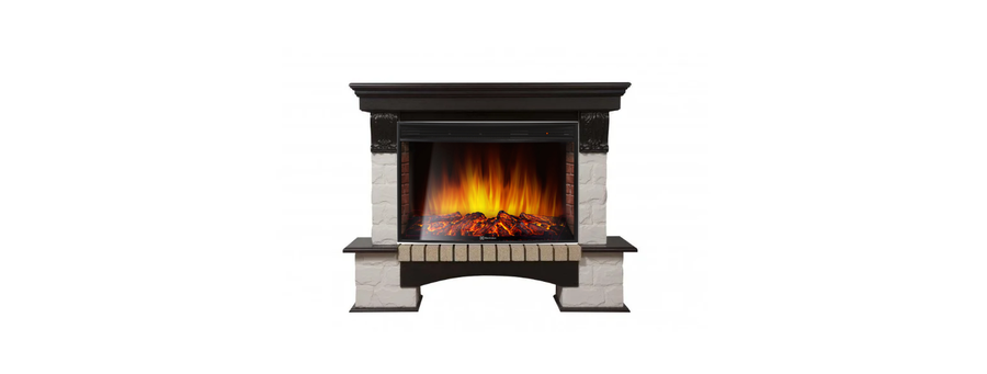 Электрокамин Electrolux EFP/P-3320RLS с порталом Firelight Forte 30S камень белый, темный дуб фото#2