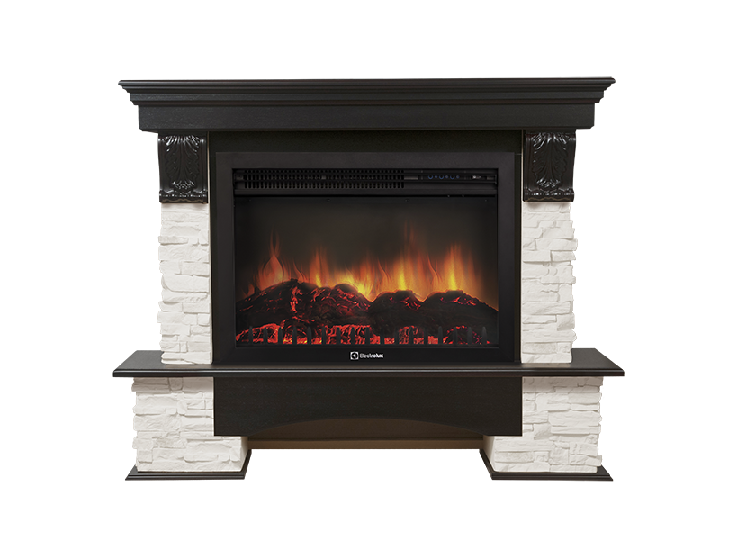 Электрокамин Electrolux EFP/P-3020LS с порталом Firelight Pietra 30S камень белый, венге