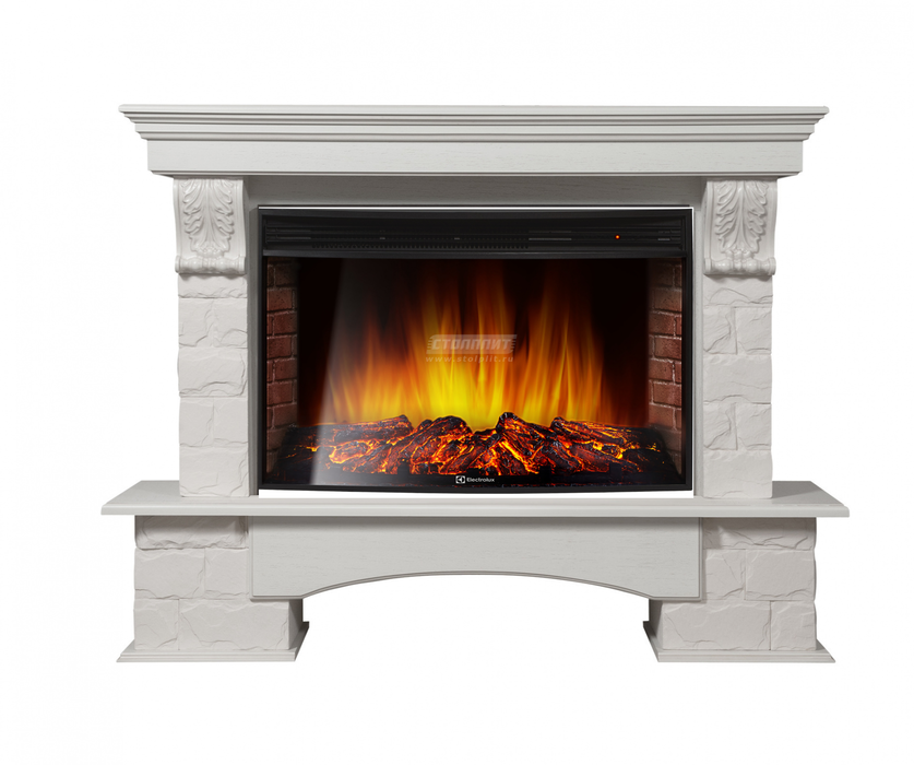 Электрокамин Electrolux EFP/P-3320RLS с порталом Firelight Forte 30S белый, беленый дуб