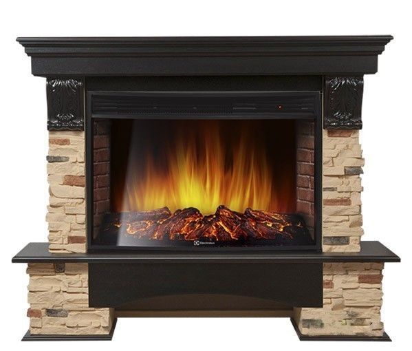 Электрокамин Electrolux EFP/P-3320RLS с порталом Firelight Pietra 30S камень сланец натуральный, венге