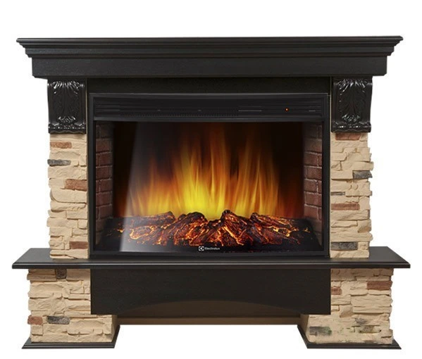 Электрокамин Electrolux EFP/P-3320RLS с порталом Firelight Pietra 30S камень сланец натуральный, венге