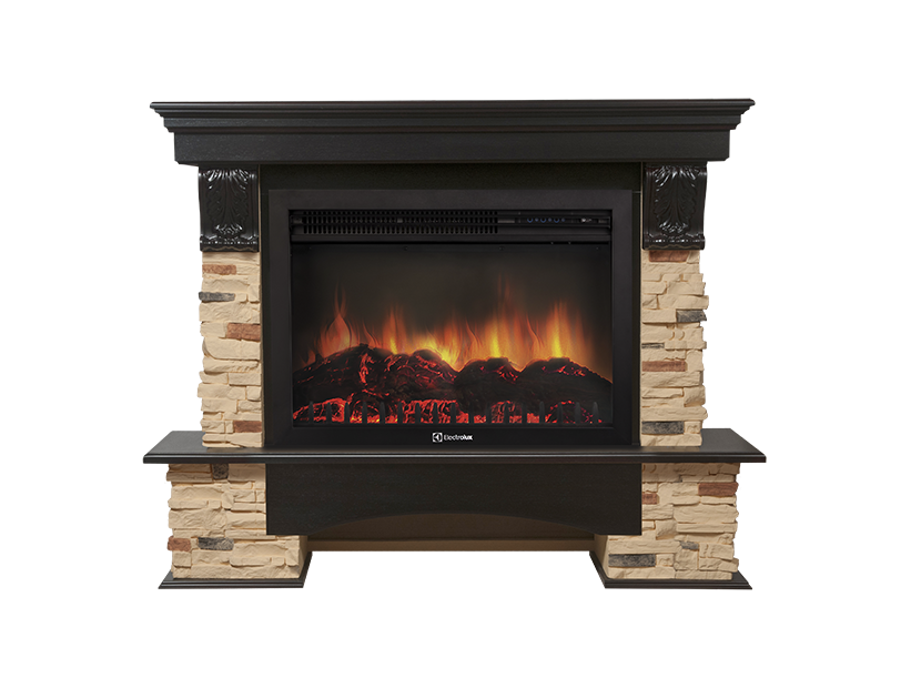 Электрокамин Electrolux EFP/P-3020LS с порталом Firelight Pietra 30S камень сланец натуральный, венге