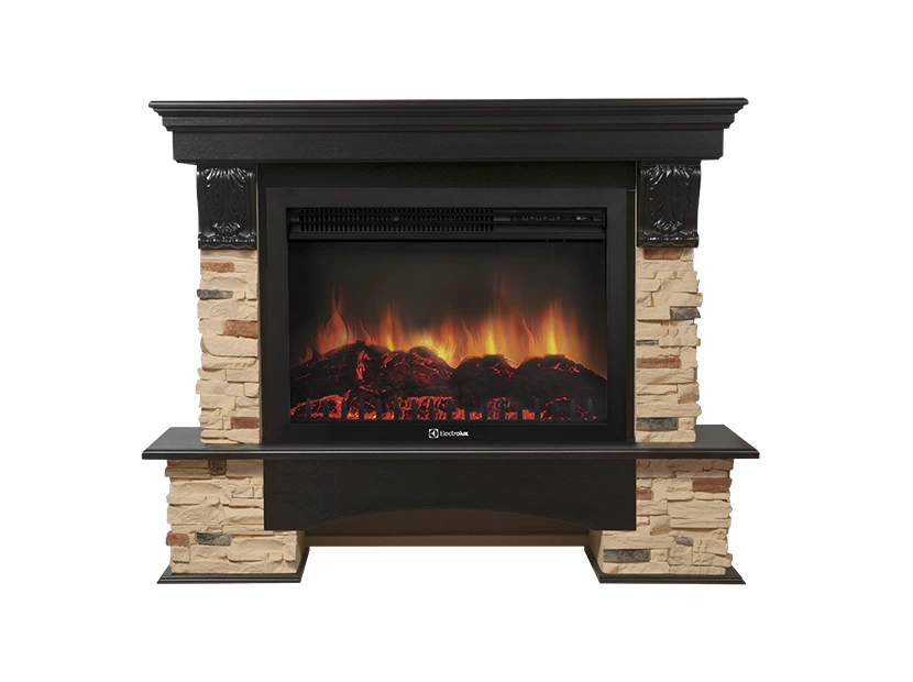 Электрокамин Electrolux EFP/P-3020LS с порталом Firelight Pietra 30S камень сланец натуральный, венге