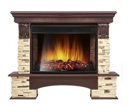 Электрокамин Electrolux EFP/P-3320RLS с порталом Firelight Pietra 30 U камень сланец натуральный, темный дуб