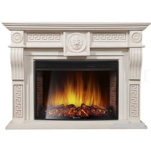 Электрокамин Electrolux EFP/P-3320RLS с порталом Firelight Vittoriano 30 белёный дуб