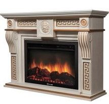 Электрокамин Electrolux EFP/P-3020LS с порталом Firelight Vittoriano 30 белёный дуб с золотой патиной фото#2
