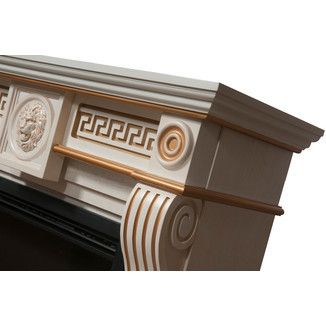 Электрокамин Electrolux EFP/P-3020LS с порталом Firelight Vittoriano 30 белёный дуб с золотой патиной фото#3