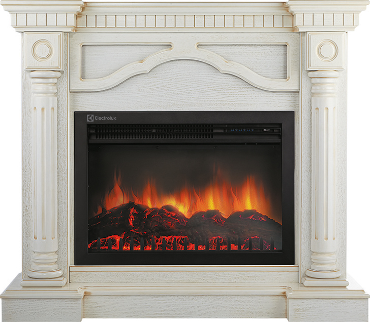 Электрокамин Electrolux EFP/P-3020LS с порталом Firelight Rome 30 белёный дуб