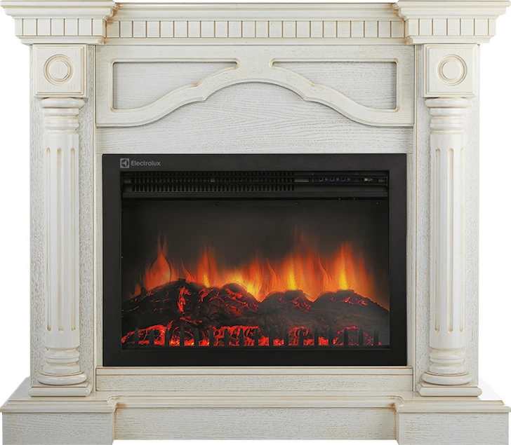 Электрокамин Electrolux EFP/P-3020LS с порталом Firelight Rome 30 белёный дуб